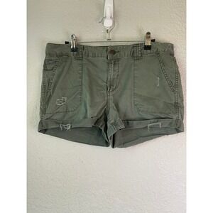 Mossimo Supply Co. Olive Green Distressed Mid Rise‎ Shorts Women's Size 10